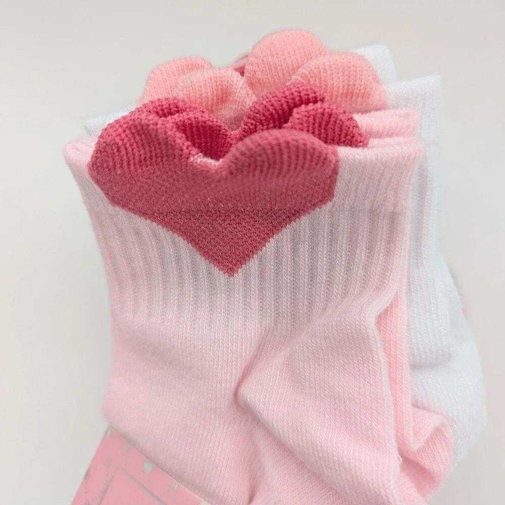 NWT Juicy Couture 10 Pair of 2 Tone Women's (Size 4-10) Quarter Socks w/Hearts
